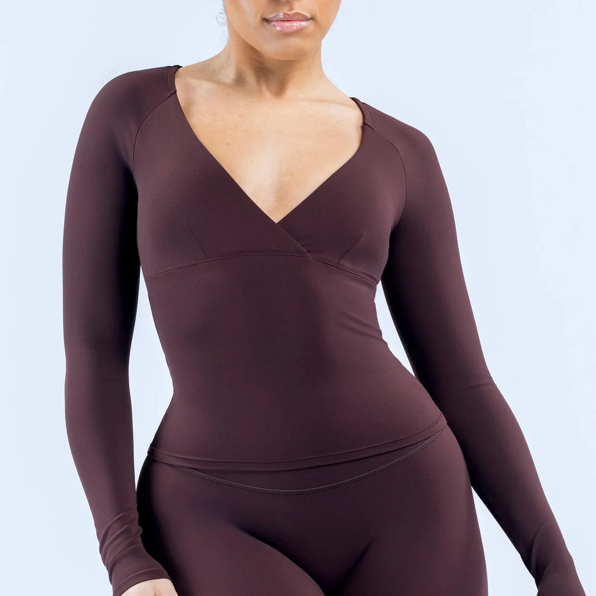 NCLAGEN Sports Tops Gym Women Long Sleeve V-neck Naked Feel Yoga Shirt With Built-in Bra Fitness Workout Clothes Pilates Blouse