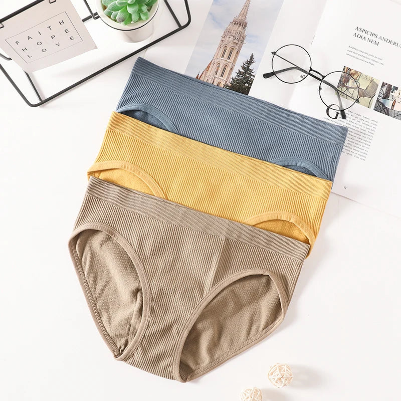 3Pcs/Set Seamless Classic Briefs Women Low Waist Panties Female Underpants Sexy Lingerie Sports Full Coverage Panty Underwear