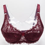 Sexy Lace Bra Plus Size A B C D Cup Underwire Gather Adjustment Plunge Lingerie Bras For Women Embroidery Underwear BH Top