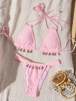 2025 Halter Luxury Rhinestone Diamond Bikini Female Swimsuit Women Swimwear Two-pieces Bikini Set Bather Bathing Suit Swim Lady