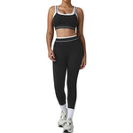 Women's Seamless Yoga Set Outdoor Exercise 2-piece Set Fitness Bra Running Pants Tracksuit High Waist Hip-lifting Sportswear