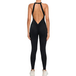 Seamless Yoga Jumpsuits Sports Fitness Peach Hip-lifting Backless Buckle One-Piece Training Gym Workout Tracksuits for Women