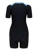 2026 Zipper Short Sleeve Slim Swimsuit Women One Piece Padded Swimwear Female Bather Bathing Swimming Swim Surf Suit Beachwear
