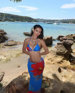 DEKA Women's Sexy Triangle Bikini 3 Pieces Set Printed Swimsuit Summer Beachwear For Casual,Suitable Easter Swimsuits Skirt