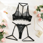 Toucheart Sexy Lingerie Suit Female Sexy See-through Lace Halter Bra SetAdjustable Leg Ring Set for Women Sexy Underwear New