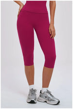 Yoga Pants Women Cropped Pants Sports Pants Fitness Leggings Tights Breathable Quick-drying High Waist Running Workout Pants