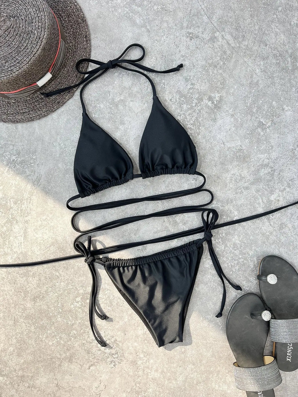 DEKA Brazilian Mini Micro Bikini Set Mujer Women Bandage Swimsuit Cross String Thong Swimwear Summer Beachwear Swim Suit