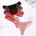 5pcs/Set Low Waist Multi-color Sexy Lace Women's Panties Floral Elegant Sexy Lingerie Breathable Comfort Lady Briefs Underwear