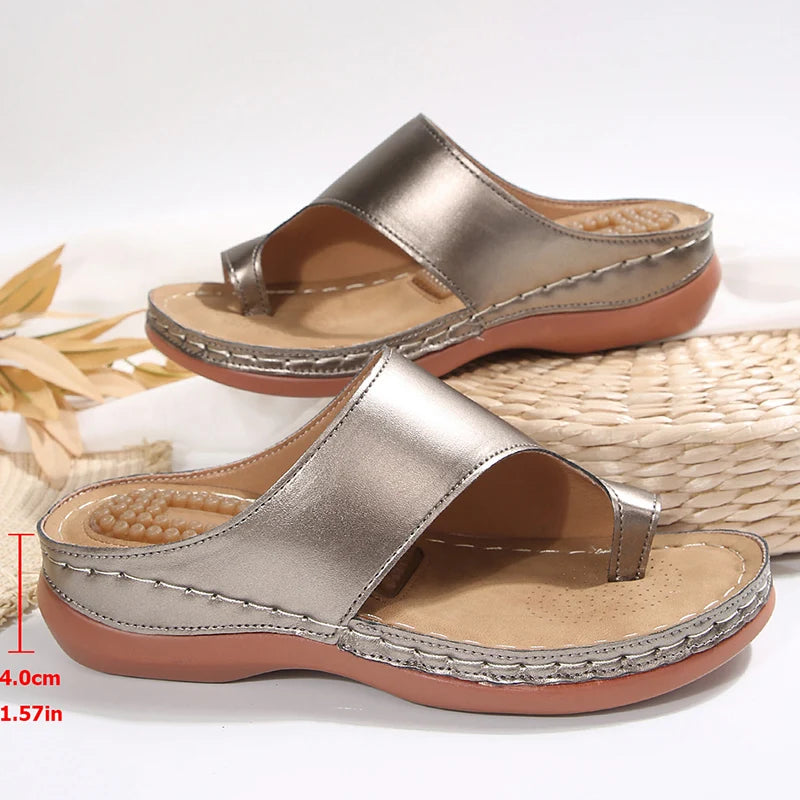 Lightweight Clip Toe Wedge Heel Slippers Women Plus Size 43 Thick Bottom Casual Sandals Woman Outdoor Platform Summer Sandles