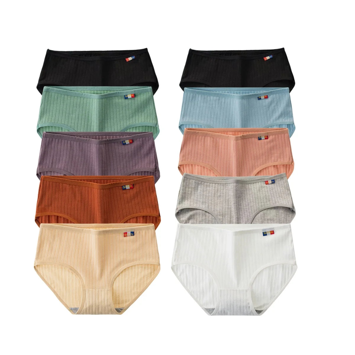 10Pcs/Set Women Cotton Seamless Panties Sexy Underwear Female Breathable Solid Color Underpants Lingerie Low Rise Briefs M-XL