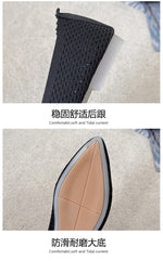 2025 Women Pointed Toe Flats Breathable Fabric Spring Summer Flat Shoes Soft Sole Slip-on Girls Daily Walking Driving Loafers