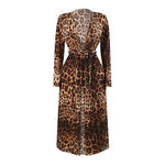 S - XXL With Cover Up Long Sleeve Leopard Printed Women Swimwear One Piece Swimsuit Female Padded Bather Bathing Suit Swim V7353