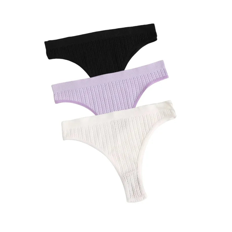 3Pcs/Set Seamless Panties Women Low Waist Briefs Soft Underwear Solid Color Sexy Lingerie Female Underpants Stretch Panty