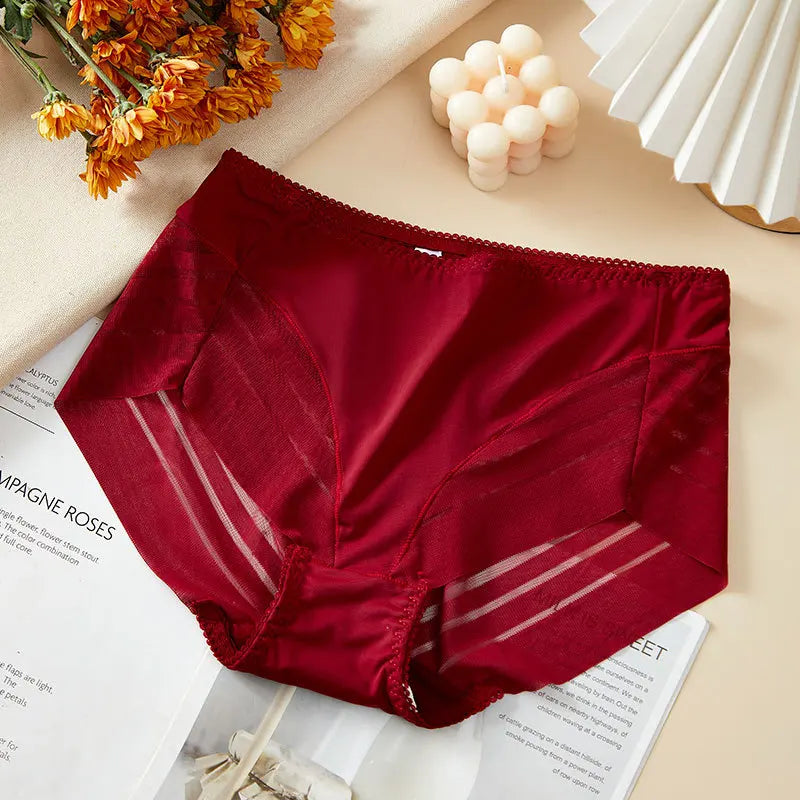 1 Pcs Women Panties Plus Size 3XL 4XL High Waist Sexy Hip Lift Briefs Seamless Lace Breathable Solid Silk Panty Female Lingerie