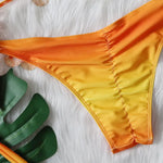Women's Bikini Sexy Strap Gradient Print Luxury Crystal Diamond Bikini Shell Swimsuit