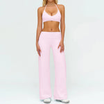 Women's Fitness Set Gym Tracksuit Breathable Sports Bra Flared Trousers Suit Workout Clothing Sportswear Female Athletic Wear