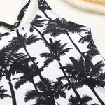 High Waist Swimwear Women 2025 New Two Pieces Swimsuit with Shorts Coconut Palm Print Tankini Set Summer Bathing Suit Trunks