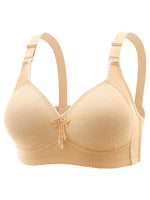6 Pieces Color Women' Sexy Lace No Wire Bras Plus Size Adjustable Shoulders Strap T-Shirt Bra For Cup A B C D