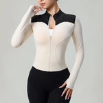 Girls Long Sleeve Activewear Running Sport Coat Slim Workout Zip Up Sleeve Sports Jacket Top Yoga Jackets for Women