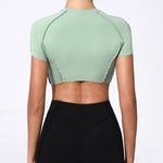 No Padded Women Yoga Sport T Shirts Fitness Clothes Short Sleeve Yoga Shirt Gym Top Running Active Wear Sport Tops