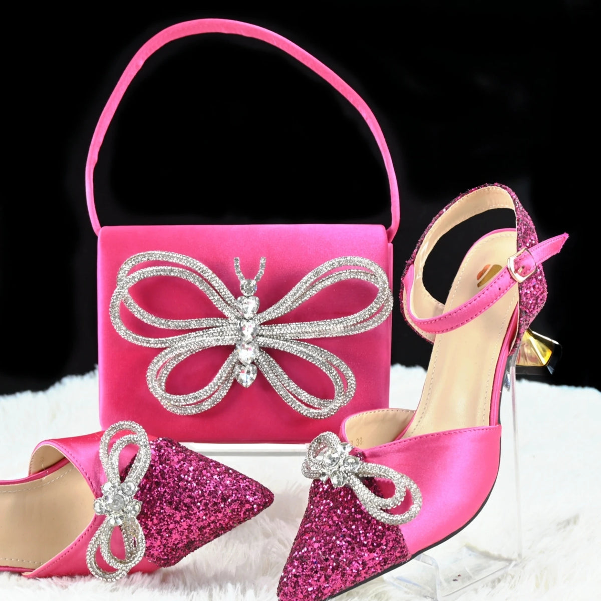 Doershow High Quality African Style Ladies Shoes And Bags Set Latest BLUE Italian Shoes And Bag Set For PartyHGH1-8