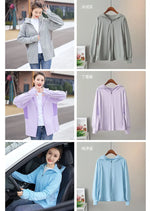 UV Protection Hooded Windbreaker Ice Silk Sun UPF 50+ UV Protection Jacket Big Brim Thin Ice Silk Sun Protection Jackets 4XL 5XL