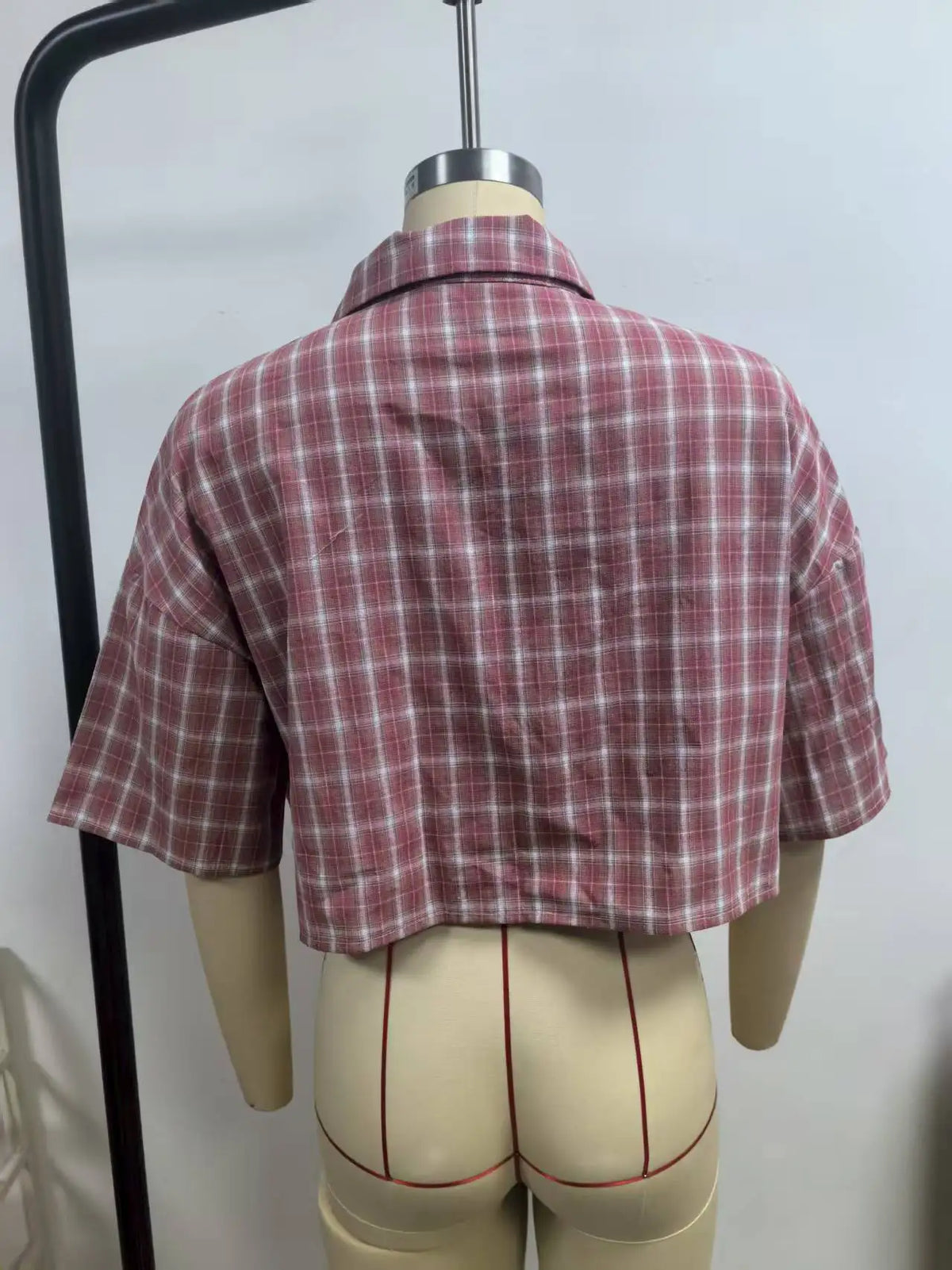 Casual Shirts Shirts & Blouses Women's Clothing Simple Style Street Personality Contrast Lattice Quarter Sleeves Fashion Trendy