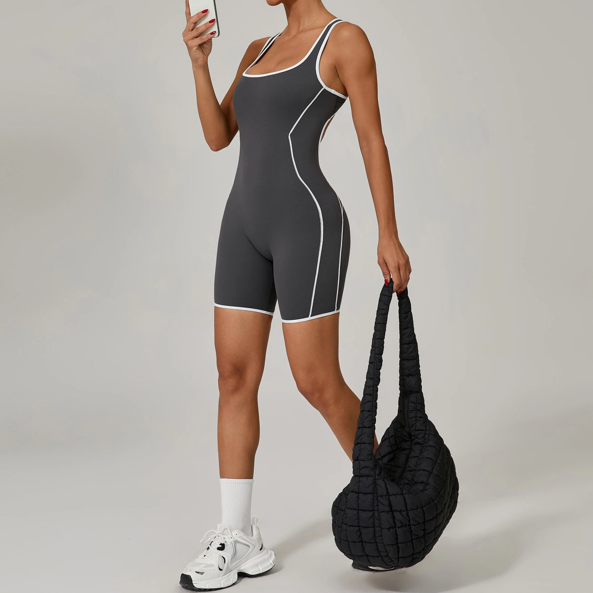 Summer New Gym Romper Padded Outdoor Sports Jumpsuit Hollow Open Back Yoga Suit Dance Sports Bodysuit Hip Lift Workout Yoga Sets