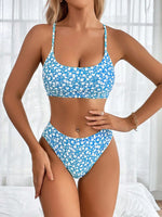 2025 Strappy Bikini High Waist Swimsuit Women Sexy Printed Swimwear Female Bathers Swimming Bathing Swimming Swim Suit Beachwear