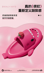 2025 New Shark Slippers Women Men Summer Shoes Cute DIY Strawberry Indoor Street Sandals Girls Boys Beach Shower Slides
