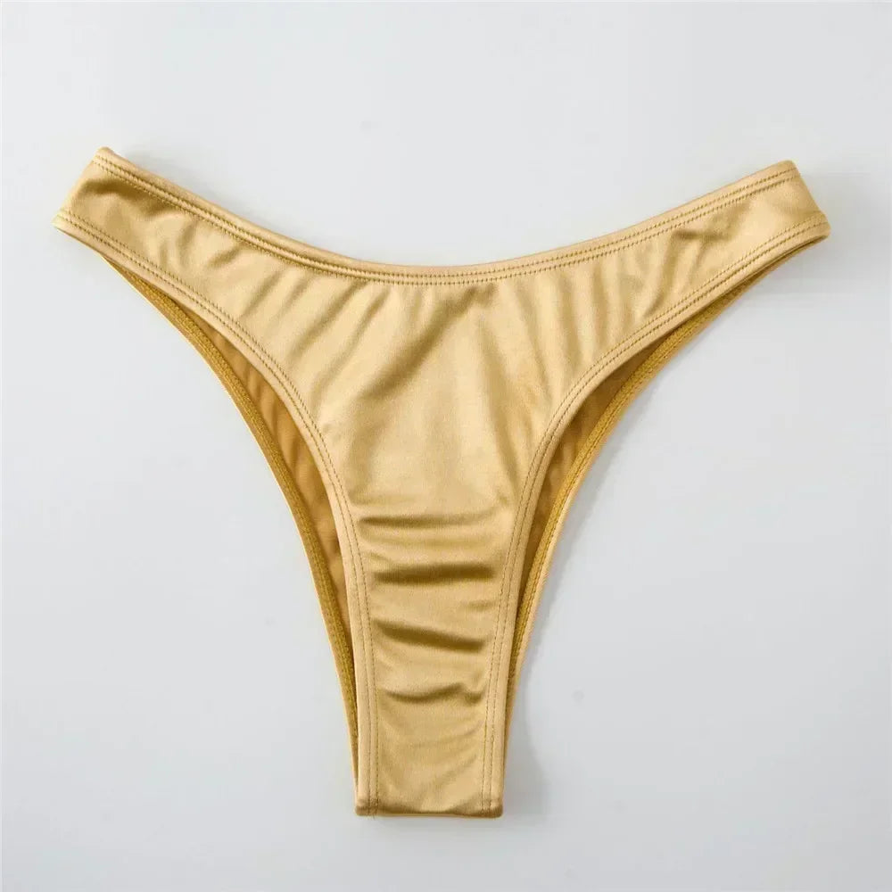 Sexy U Shaped Bandeau Bikinis Sets Mujer Strapless Swimwear Women Gold Swimsuit Bathing Suit Biquinis Brazilian Bikini Swim 2026