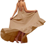 Women Fashion Oversized Dress For Womens Summer Trendy Solid Color Sleeveless Backless Dresses Beach Holiday Wear Sundress