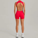 Women's Seamless Yoga Jumpsuits Sports Running Fitness Backless Sleeveless Hip-lifting One-piece Workout Gym Shorts Bodysuits