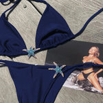 Sexy Bikini 2025 Swimsuit Women Swimwear Halter Bikinis Set Push Up Bathing Suit Solid Swimming Suit Biquini Female