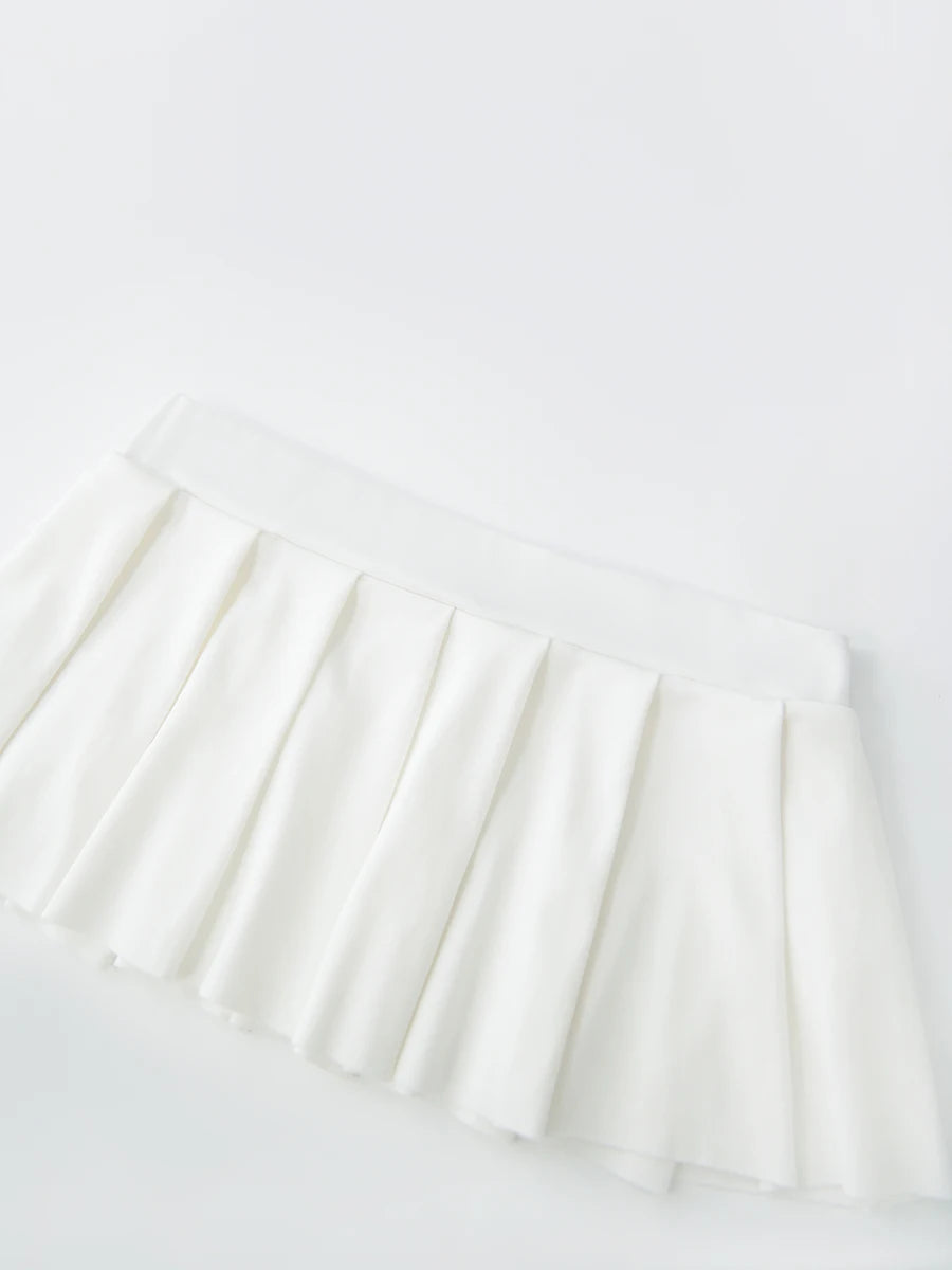 Women Frill Short Skirts Solid Color Low Waist Pleated Skirt Summer Sexy Hot Skirt Streetwear