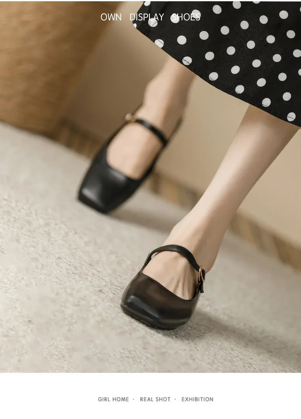 2025 Elegant Woman Square Toe Lolita Lady Barefoot Boat Gold Flats Elegant Soft Sole Ballerina Party Mary Jane Shoes