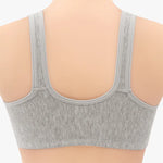 Women's Bra Wire-Free Front Closure Solid Color Full Coverage Fixed Cups More Considerate for Middle-Aged And Elderly Individual