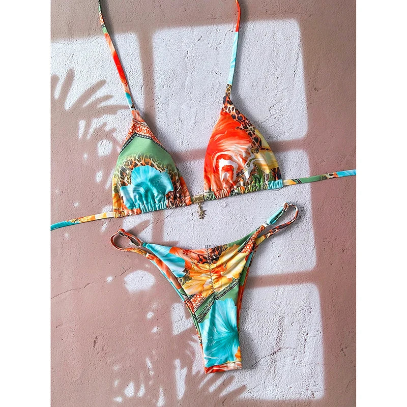 New Micro Bikini Women Swimsuit Two-Piece Bathing Suit Woman Swimwear Sexy Leopard Push Up Thong Bikinis Sets Beachwear Summer