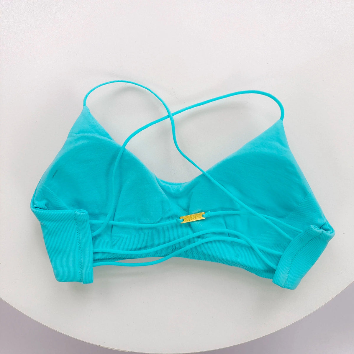 Sexy Soft Fitness Sport Bra Spaghetti Strap Cross Back Hollow Women Top Tight Gym Yoga Underwear Athletic Workout With Chest Pad