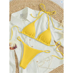 Sexy Women's Swimsuit Micro Bikinis Set Female Summer Beach Halter Neck Swimwear Mini Thong Bathing Suit for Woman Wear