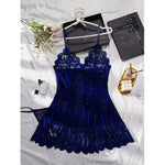 Summer Sleep Shirts Sexy Lingerie Women Mesh Nightgown Exquisite Ultra-thin Lace Embroidery Pajamas Hot Sleepwear With Thongs