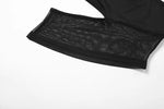 Asymmetrical Cut Out Mesh Crop Top with Sleeves Fairy GrungeClothes Transparent Camisole Tank Tops