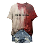 Halloween Bloody Shirt For Women Funny O Neck Short Sleeve Halloween Blood Clothes Gift Blood Short Sleeve Sports Shirts