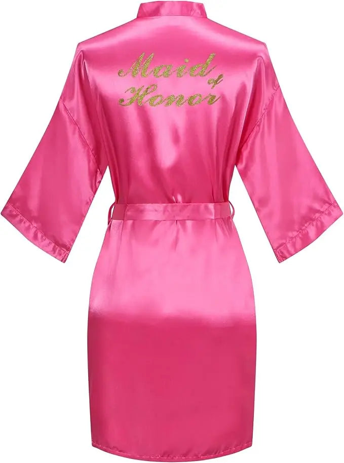 Women Bridal Robe For Bride And Bridesmaid Getting Ready Wedding Party Bathrobe