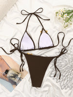 DEKA Sexy Micro Push Up Triangle Bikinis Sets Women Bandage Solid Swimsuit Brazilian Summer Holiday Bathing Suit Swimwear