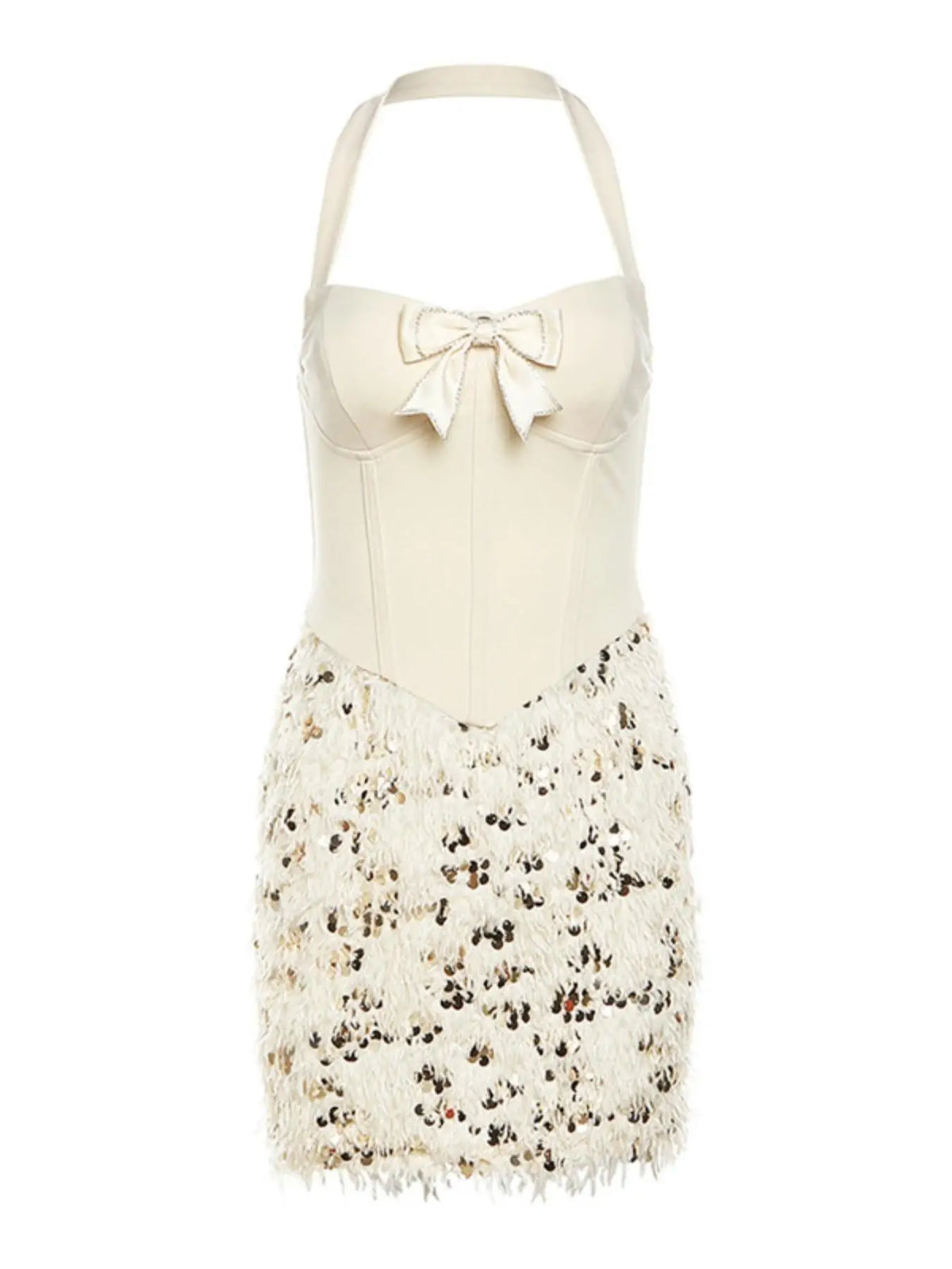 SUMMER NEW WOMEN'S SEQUIN DRESS, ELEGANT SEXY HALTER DESIGN HOT GIRL OUTFIT, ESSENTIAL SHORT DRESS FOR PARTY AND GATHERING