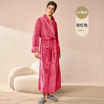 Long Flannel Robe for Men Women Warm Home Pajamas Loungewear 2026 Autumn Winter New Thick Coral Fleece Couple Bathrobe