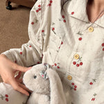 Women's Pajama 2 Piece Set Spring/Autumn Long Sleeve Sleepwear Cartoon Print Women's Pajamas Soft Homewear 100% Cotton 2026