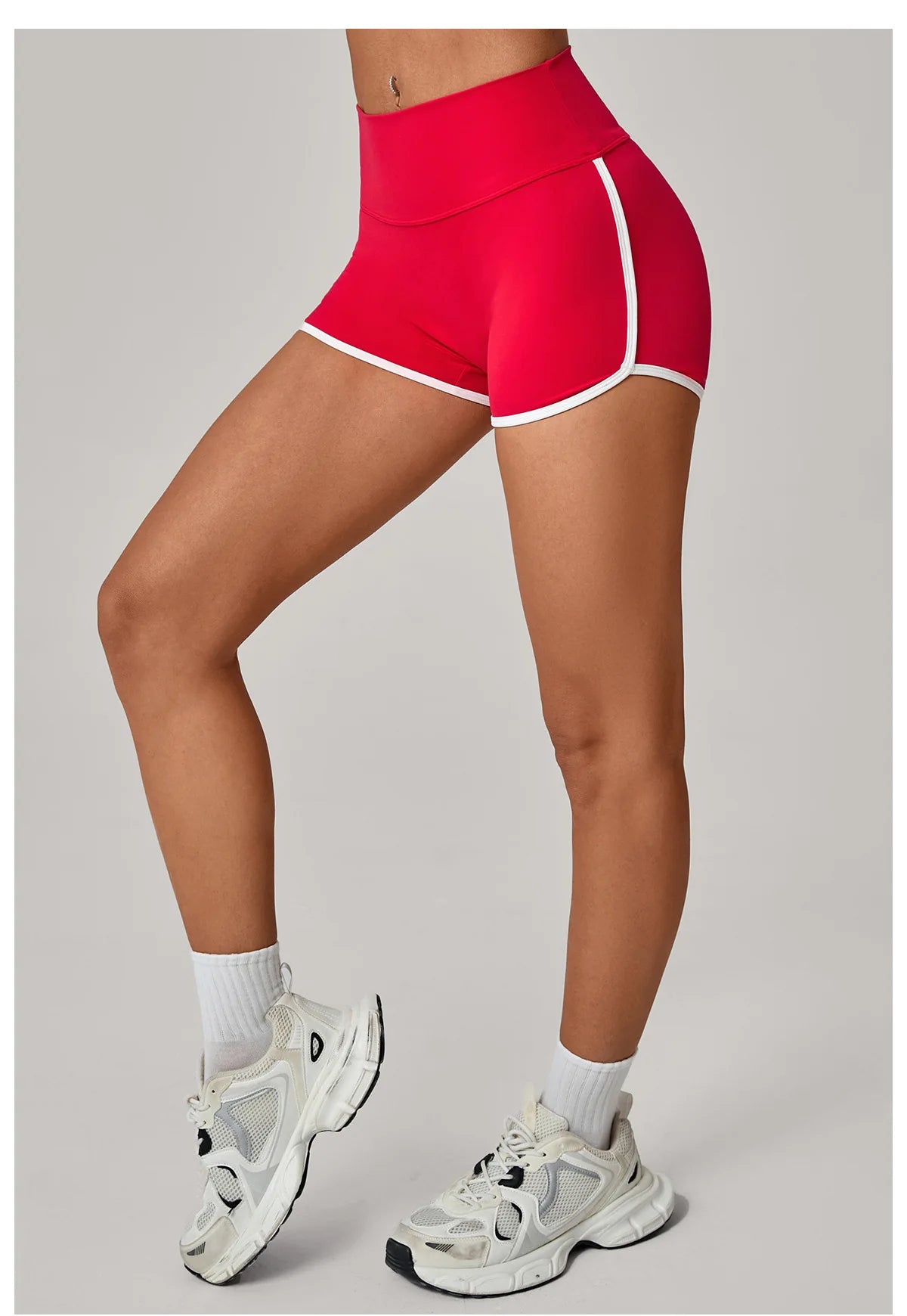 Color Blocking Patchwork Yoga Shorts Women Tight Fitting Peach Hip Lifting Sports Pants Gym Running Bike Wear Leggings