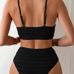 Two-Pieces Women Bikinis Black 2025 Push-Up Padded Bra High Waisted Bikini Set Swimsuit Swimwear Bathing Suit Beachwear Biquini